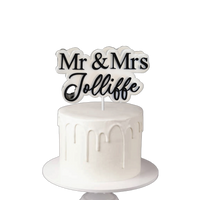 Bride & Groom Frosted Cake Topper