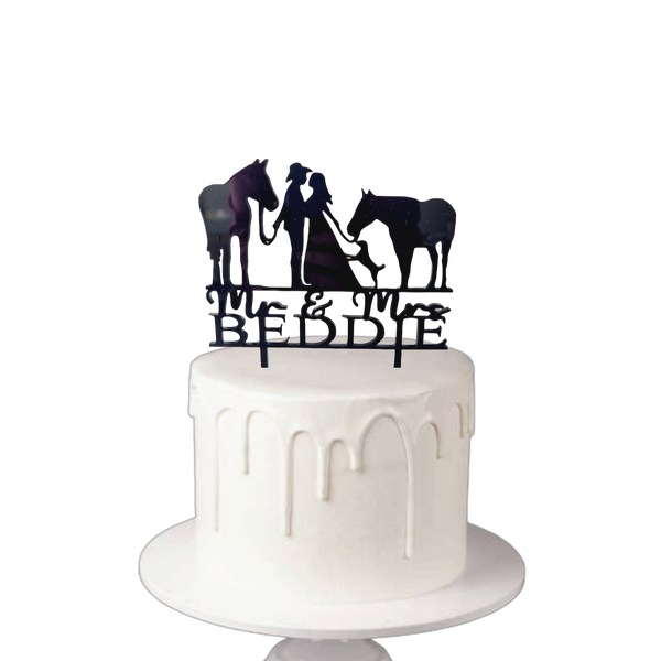 Horse Bride & Groom Cake Topper