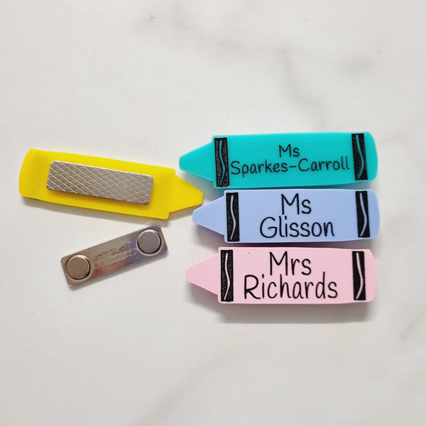 Name Badge Crayon Shape